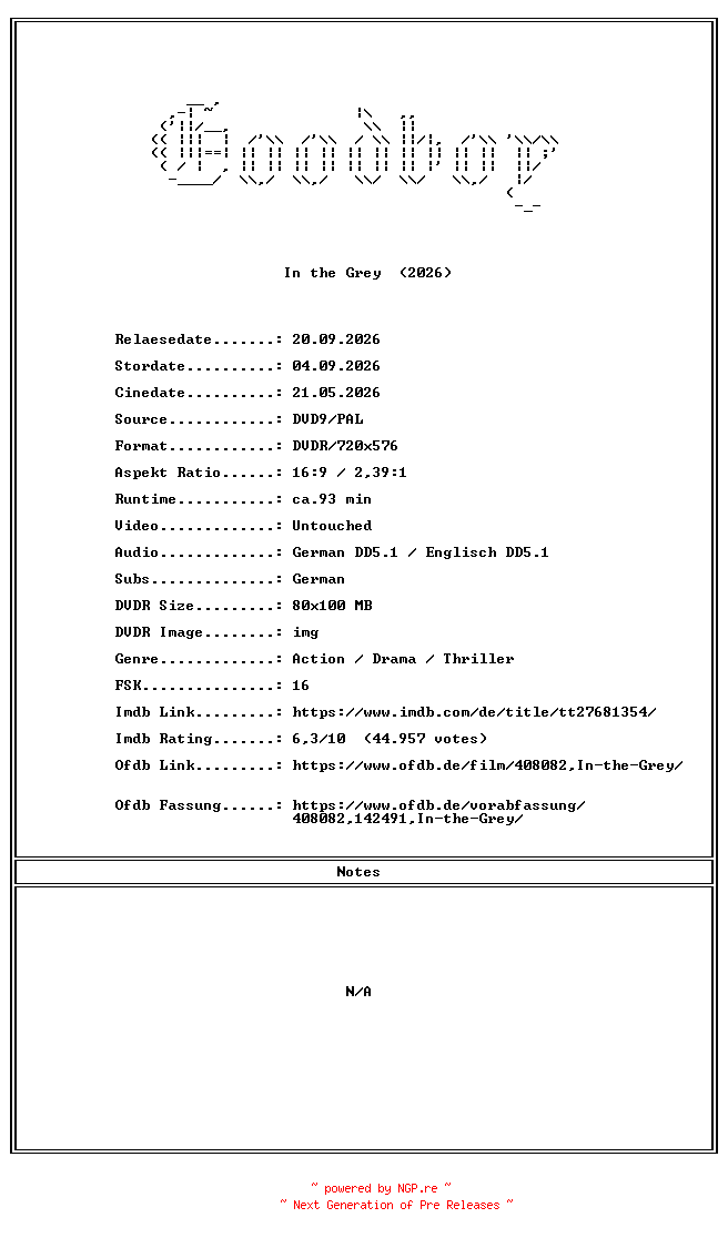 NFO for the release In.the.Grey.GERMAN.2026.DL.COMPLETE.PAL.DVD9-Goodboy by Goodboy