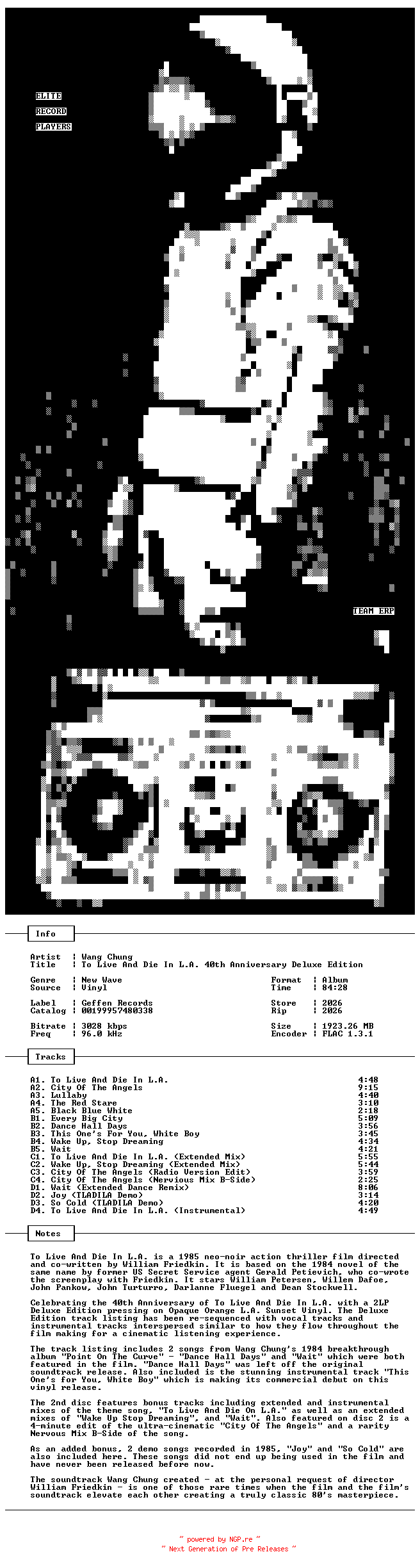 NFO for the release Wang_Chung-To_Live_And_Die_In_L.A._40th_Anniversary_Deluxe_Edition-OST_Remastered-2LP-FLAC-2026-ERP by ERP