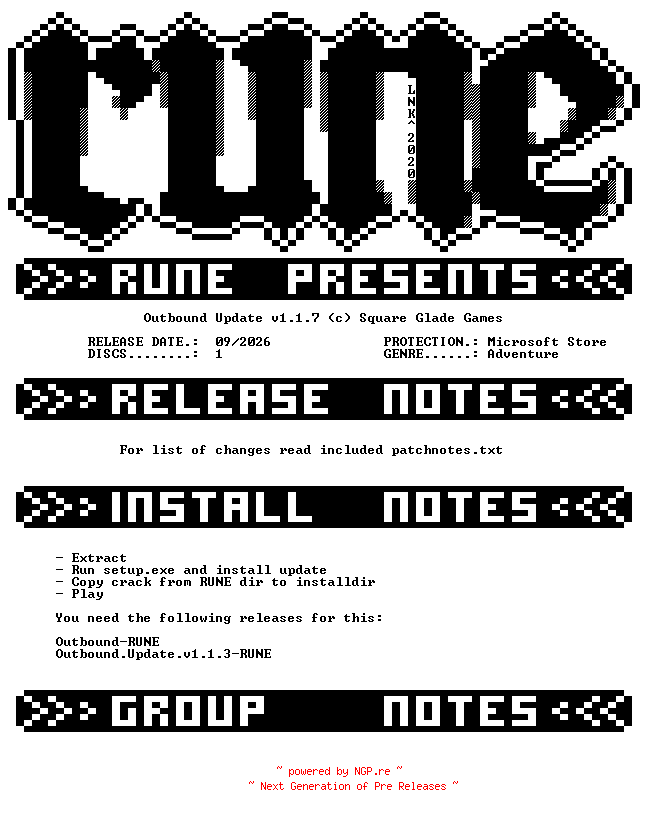 NFO for the release Outbound.Update.v1.1.7-RUNE by RUNE