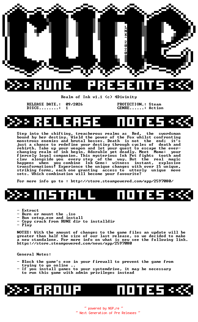 NFO for the release Realm.of.Ink.v1.1-RUNE by RUNE