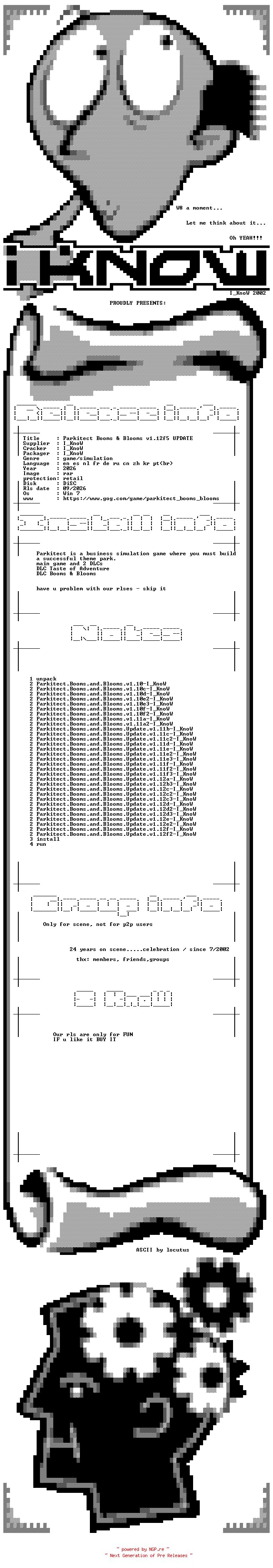 NFO for the release Parkitect.Dinos.and.Dynasties.Update.v1.12f5-I_KnoW by I_KnoW