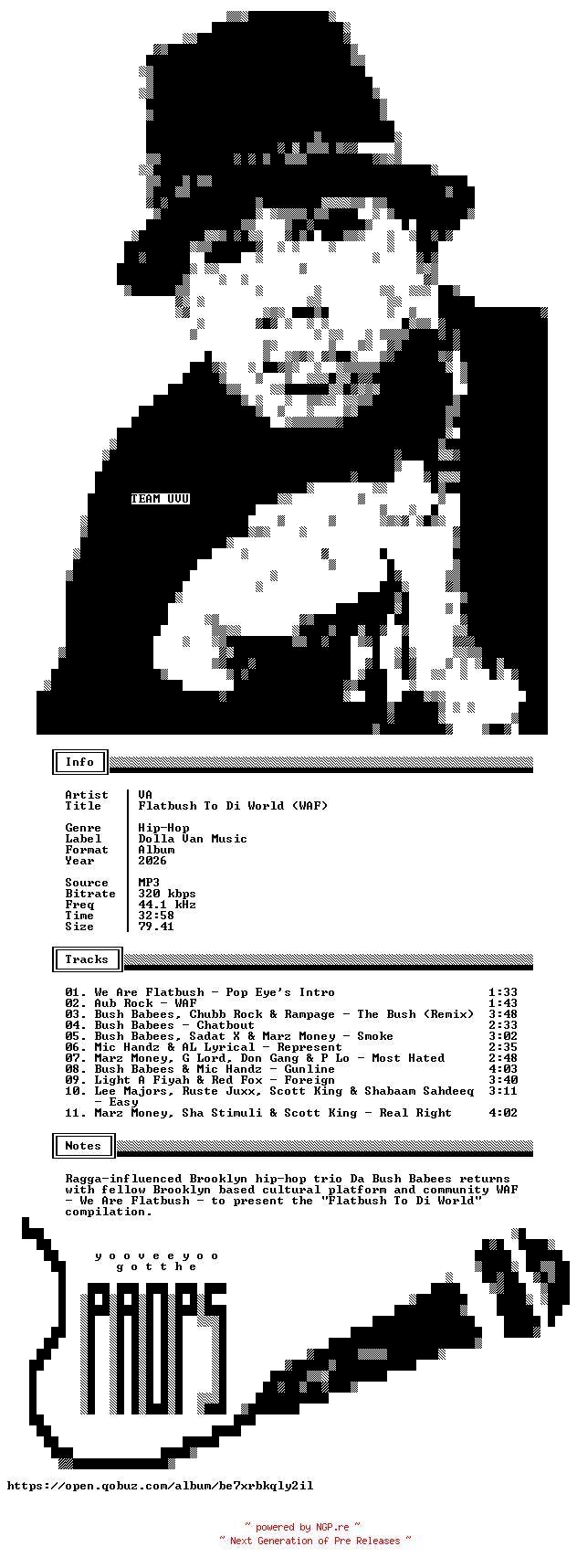 NFO for the release VA-Flatbush_To_Di_World_(WAF)-WEB-2026-UVU by UVU