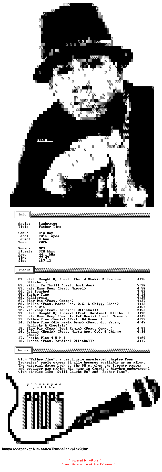 NFO for the release Saukrates-Father_Time-WEB-2026-UVU by UVU