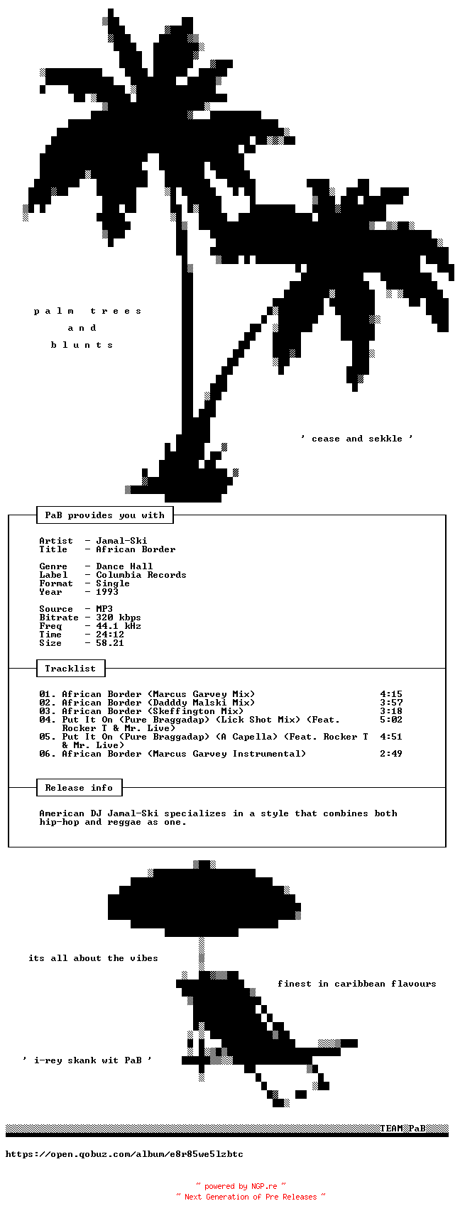 NFO for the release Jamal-Ski-African_Border-Single-WEB-1993-PaB by PaB