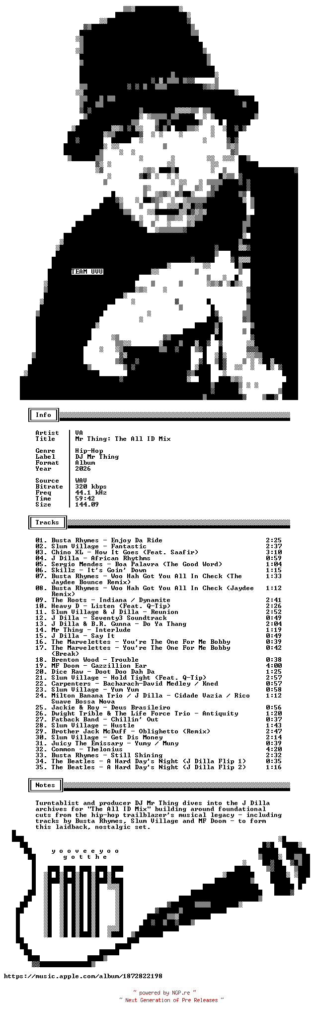 NFO for the release VA-Mr_Thing-The_All_ID_Mix-WEB-2026-UVU by UVU