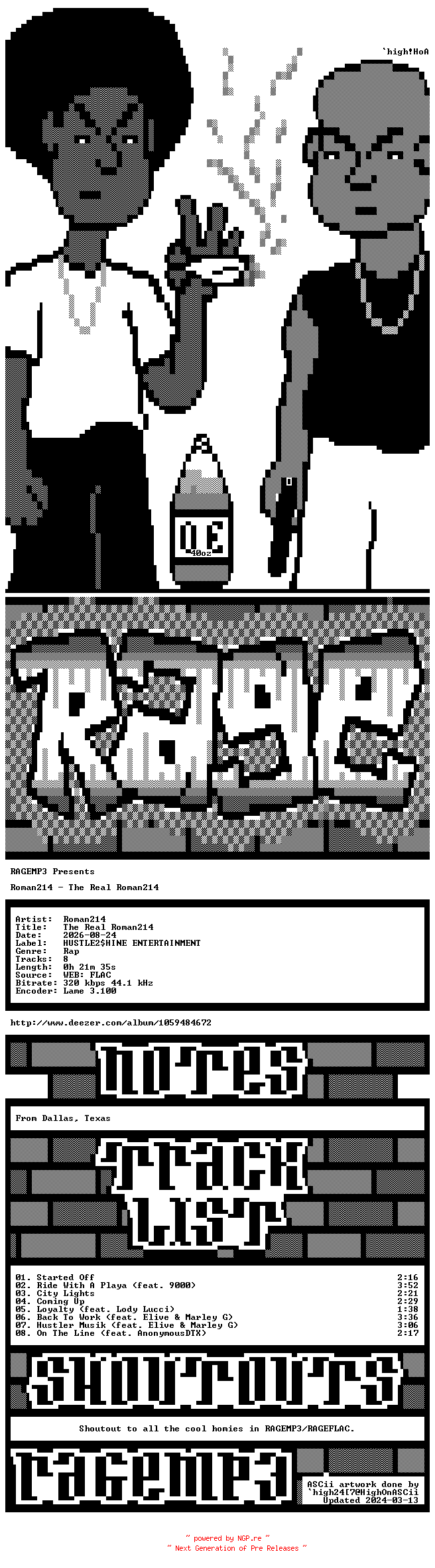 NFO for the release Roman214-The_Real_Roman214-WEB-2026-RAGEMP3 by RAGEMP3
