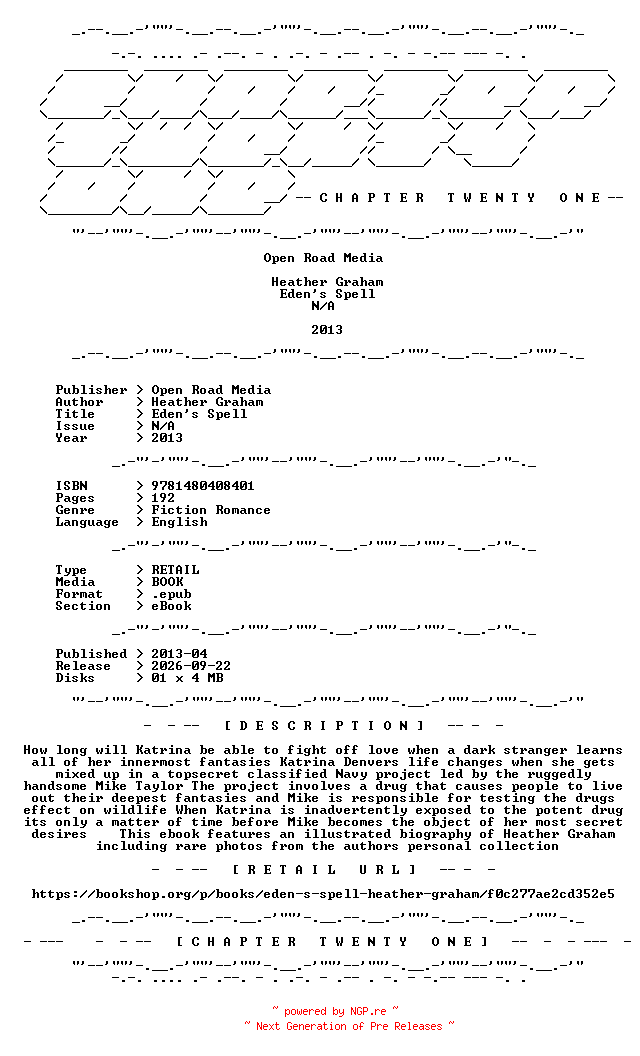 NFO for the release Heather.Graham.-.Edens.Spell.2013.RETAIL.EPUB.eBook-CTO by CTO