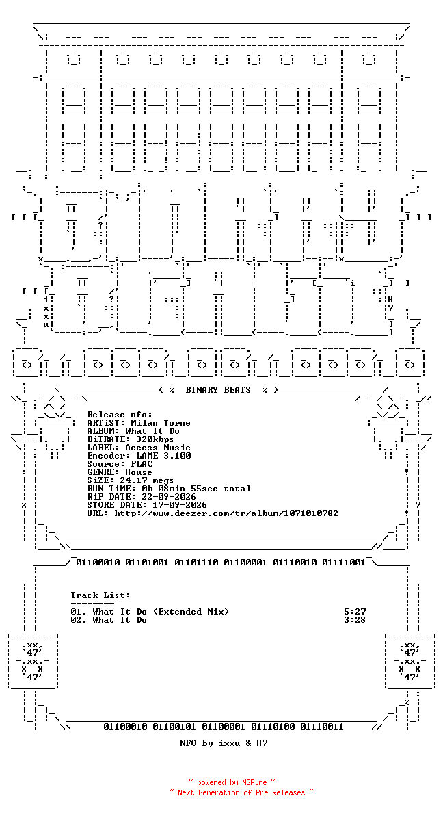 NFO for the release Milan_Torne-What_It_Do-(ACS21)-WEB-2026-BB by BB
