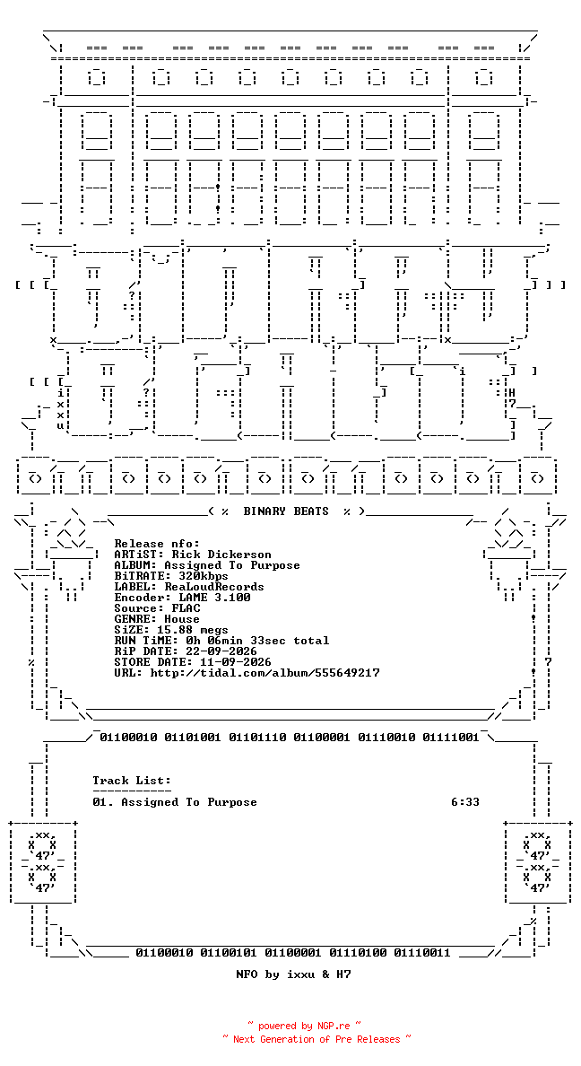 NFO for the release Rick_Dickerson-Assigned_To_Purpose-(CAT2038664)-SINGLE-WEB-2026-BB by BB