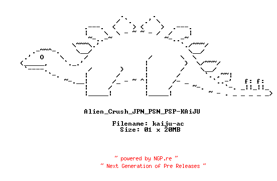 NFO for the release Alien_Crush_JPN_PSN_PSP-KAiJU by KAiJU
