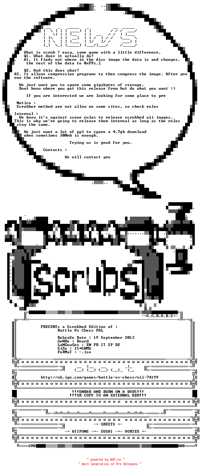 NFO for the release Battle.Vs.Chess.Pal.Wii.Scrubbed.695Mb.Internal-SCRUBS by SCRUBS