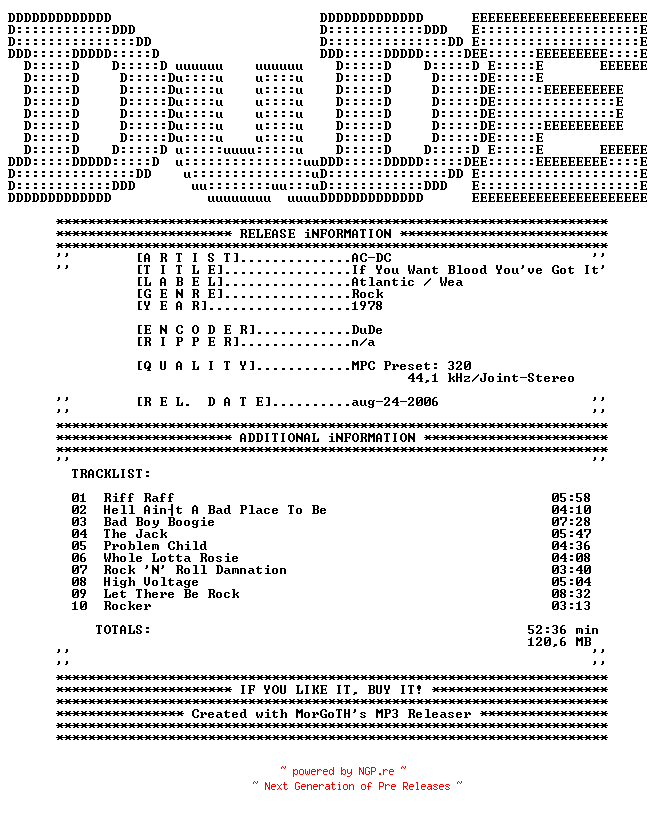 NFO for the release AC-DC-If_You_Want_Blood_Youve_Got_it-1978-DuDE by DuDE