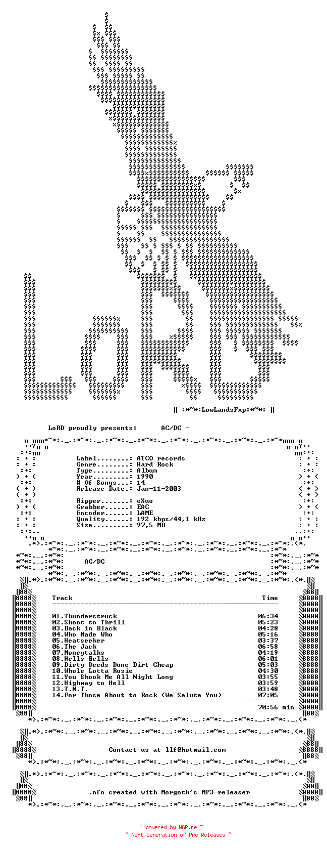 NFO for the release AC-DC-Live-1990-LoRD by LoRD